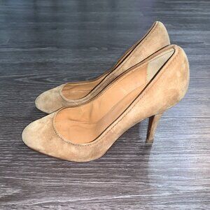 Vintage J. Crew Tan Suede Heels Sz. 7 Italy